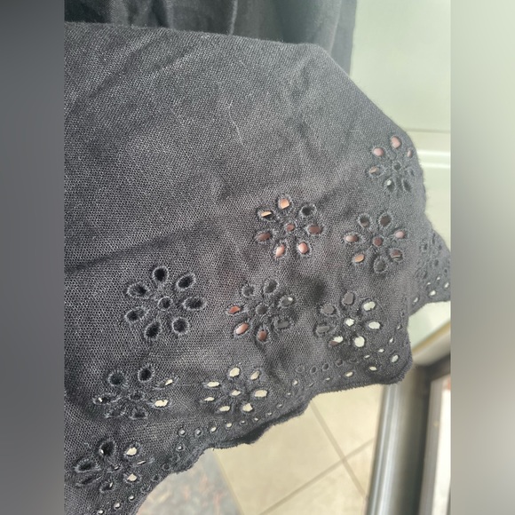 Womens ladies maternity medium black eyelet dress new old navy casual - Picture 4 of 5